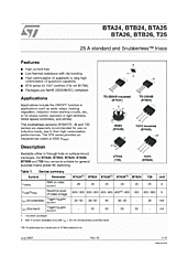 DataSheet BTA25-600B pdf